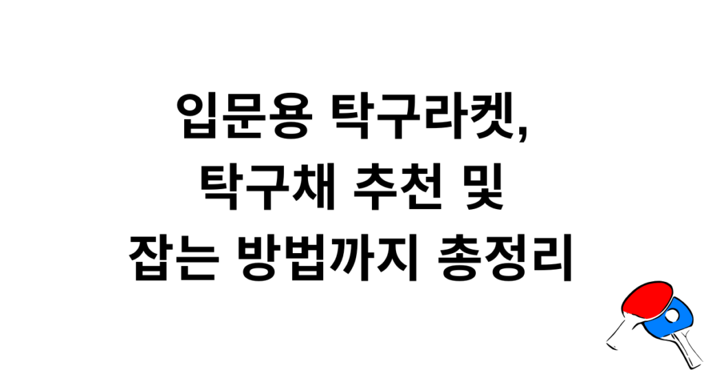 입문용 탁구라켓, 탁구채 추천 및 잡는 방법까지 총정리