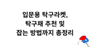 입문용 탁구라켓, 탁구채 추천 및 잡는 방법까지 총정리