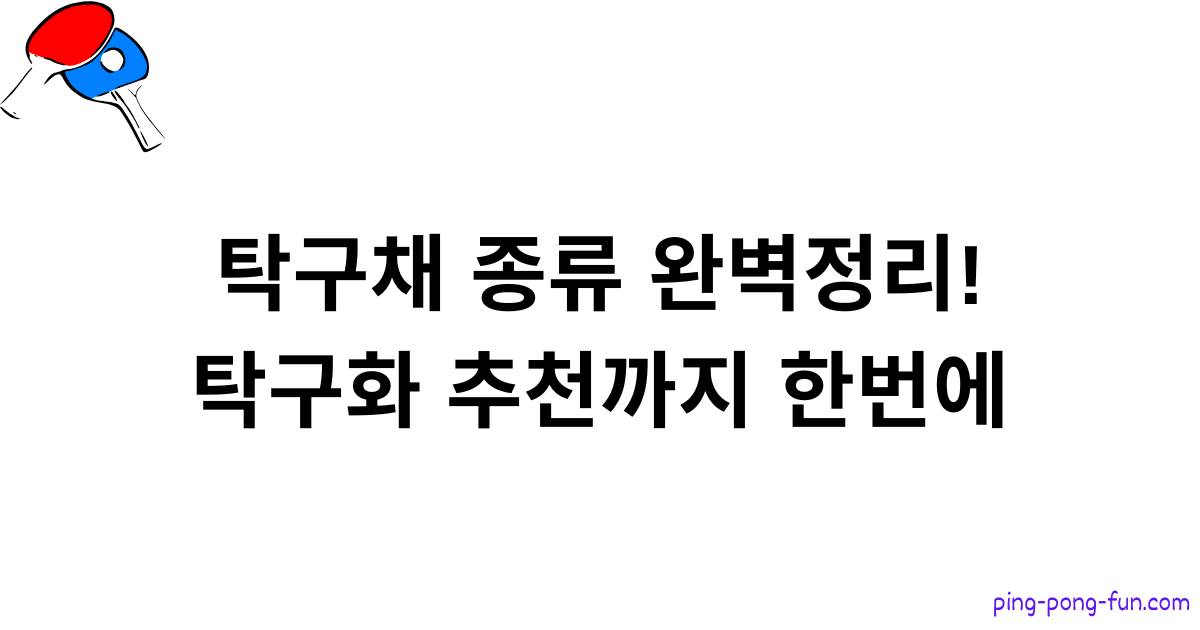 탁구채 종류 완벽정리! 탁구화 추천까지 한번에